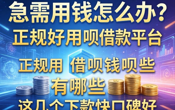 急需用钱怎么办？正规好用的借钱呗借款平台有哪些？这几个下款快口碑好