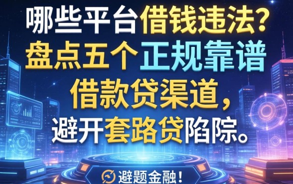 哪些平台借钱违法？盘点五个正规靠谱的借款渠道，避开套路贷陷阱