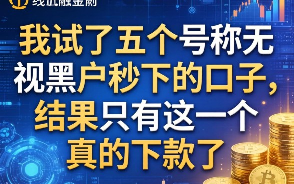 我试了五个号称无视黑户秒下的口子，结果只有这一个真的下款了