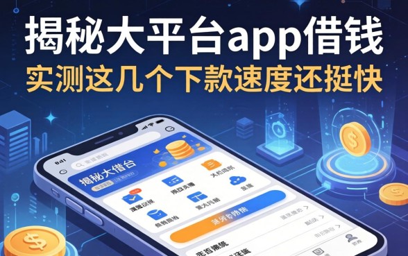 揭秘大平台app借钱：实测这几个下款速度还挺快