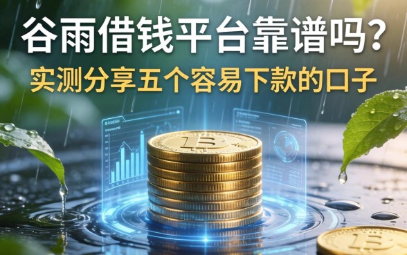 谷雨借钱平台靠谱吗？实测分享五个容易下款的口子