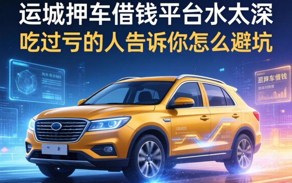 运城押车借钱平台水太深，吃过亏的人告诉你怎么避坑