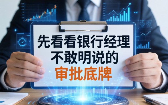 在任何平台借钱前，先看看银行经理不敢明说的审批底牌
