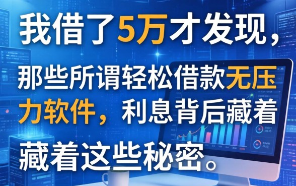 我借了5万才发现，那些所谓轻松借款无压力软件，利息背后藏着这些秘密