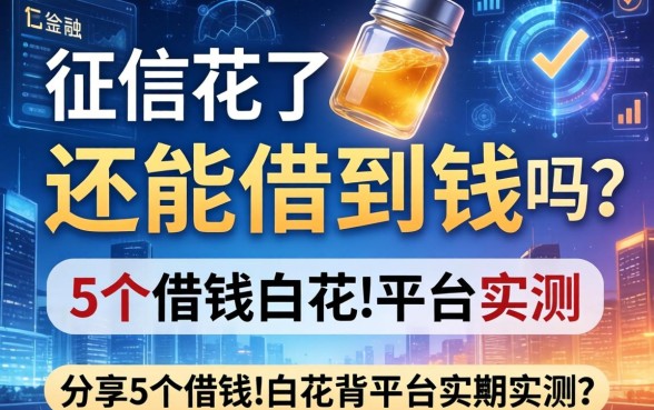 征信花了还能借到钱吗？分享5个借钱白花的平台实测