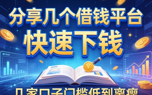 分享几个借钱平台快速下钱技巧，这几家口子门槛低到离谱