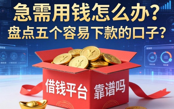 急需用钱怎么办？红盒子借钱平台靠谱吗？盘点五个容易下款的口子