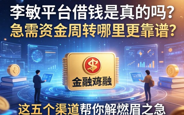 李敏平台借钱是真的吗？急需资金周转哪里更靠谱？这五个渠道帮你解燃眉之急