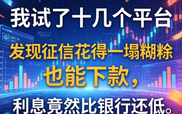 我试了十几个平台，发现征信花得一塌糊涂也能下款，利息竟然比银行还低