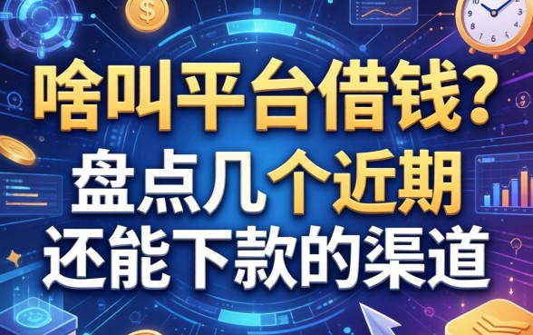 啥叫平台借钱？盘点几个近期还能下款的渠道