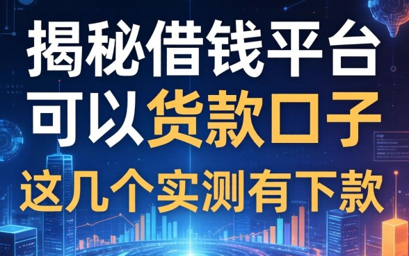 揭秘借钱平台可以货款的口子，这几个实测有下款