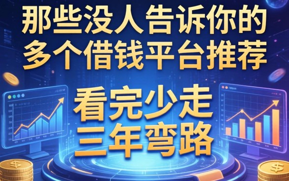 那些没人告诉你的多个借钱平台推荐，看完少走三年弯路