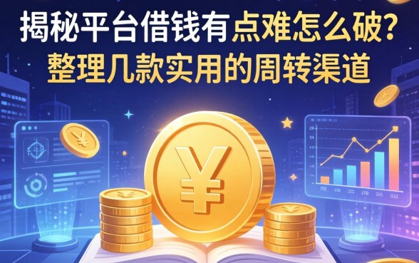 揭秘平台借钱有点难怎么破？整理几款实用的周转渠道