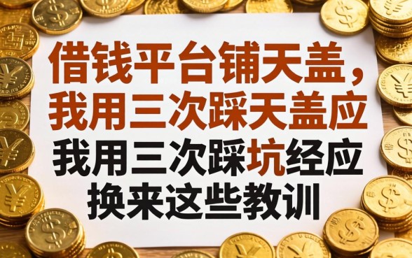 借钱平台铺天盖地，我用三次踩坑经历换来这些教训