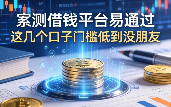 实测借钱平台易通过，这几个口子门槛低到没朋友