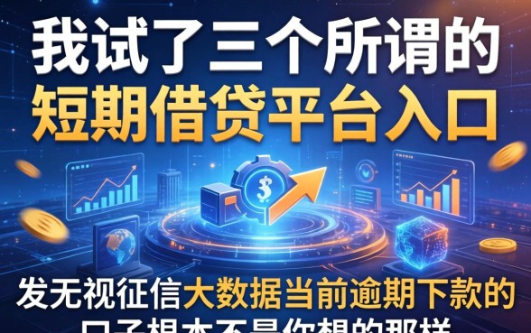 我试了三个所谓的短期借钱平台入口，发现无视征信大数据当前逾期下款的口子根本不是你想的那样