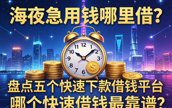 深夜急用钱哪里借？盘点五个快速下款的借钱平台，哪个快速借钱最靠谱？