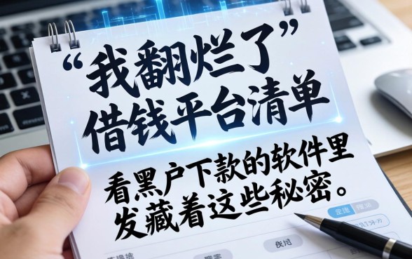 我翻烂了那份借钱平台清单，发现不看黑户下款的软件里藏着这些秘密