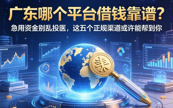 广东哪个平台借钱靠谱？急用资金别乱投医，这五个正规渠道或许能帮到你