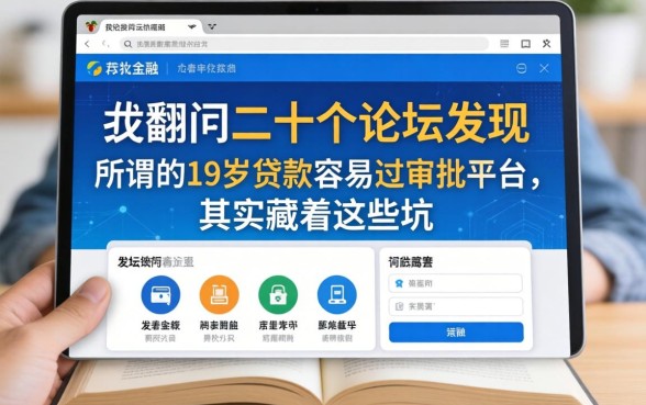 我翻了二十个论坛发现，所谓的19岁贷款容易过审批的平台，其实藏着这些坑