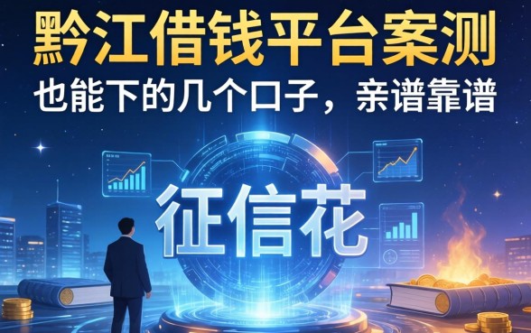 黔江借钱平台实测：征信花户也能下的几个口子，亲测靠谱