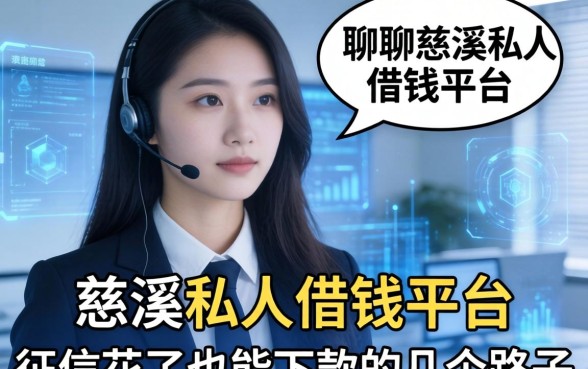 聊聊慈溪私人借钱平台：征信花了也能下款的几个路子