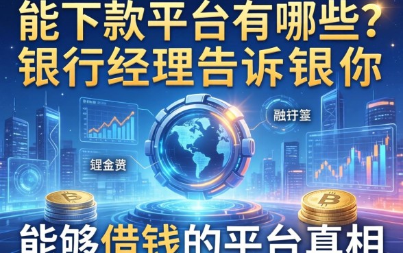 能下款的平台有哪些？银行经理告诉你能够借钱的平台真相