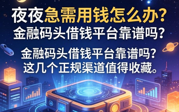 深夜急需用钱怎么办？金融码头借钱平台靠谱吗？这几个正规渠道值得收藏