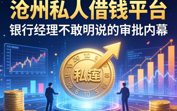 沧州私人借钱平台：银行经理不敢明说的审批内幕