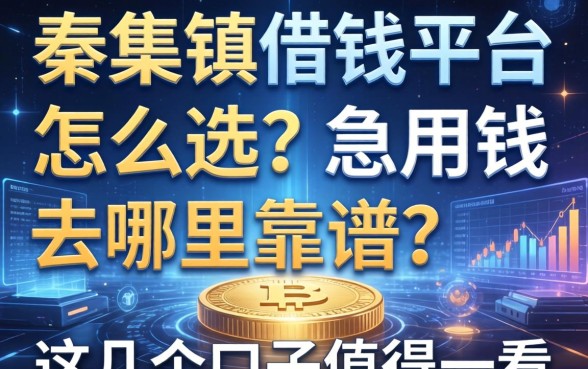 秦集镇借钱平台怎么选？急用钱去哪里靠谱？这几个口子值得一看