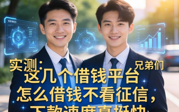 兄弟们实测：这几个借钱平台怎么借钱不看征信，下款速度真挺快