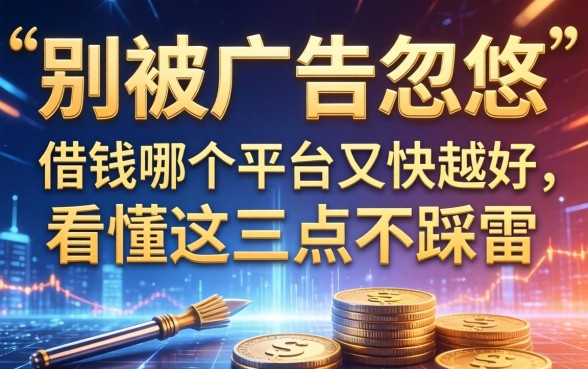 别被广告忽悠：借钱哪个平台又快又好，看懂这三点不踩雷