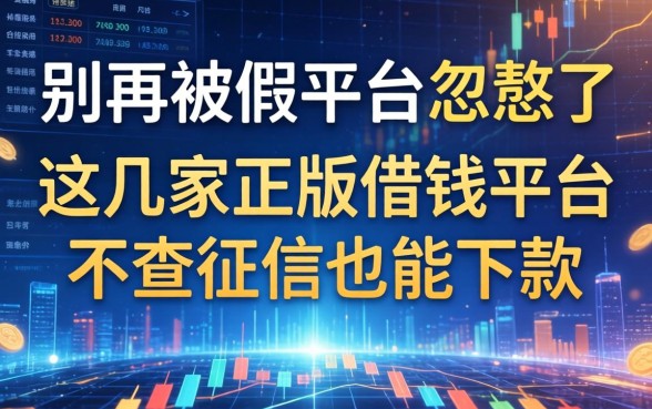 别再被假平台忽悠了，这几家正版借钱平台不查征信也能下款