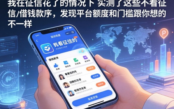 我在征信花了的情况下，实测了这些不看征信的借钱软件，发现平台额度和门槛跟你想的不一样