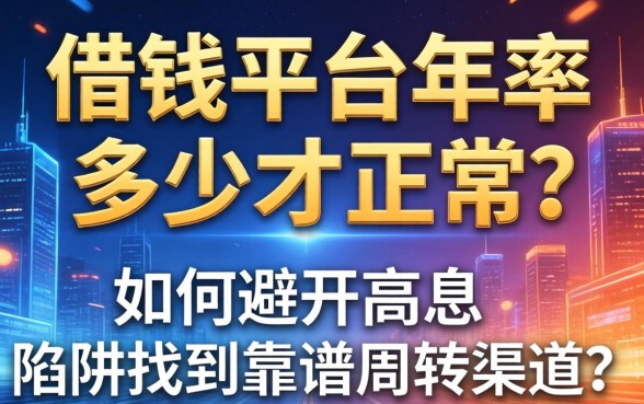借钱平台年率多少才正常？如何避开高息陷阱找到靠谱周转渠道？