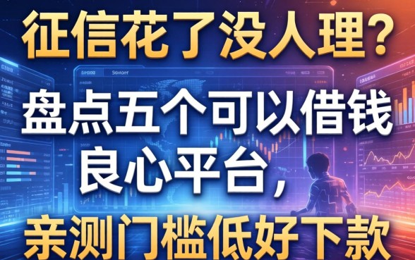 征信花了没人理？盘点五个可以借钱良心平台，亲测门槛低好下款