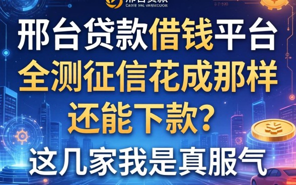邢台贷款借钱平台实测：征信花成那样还能下款？这几家我是真服气