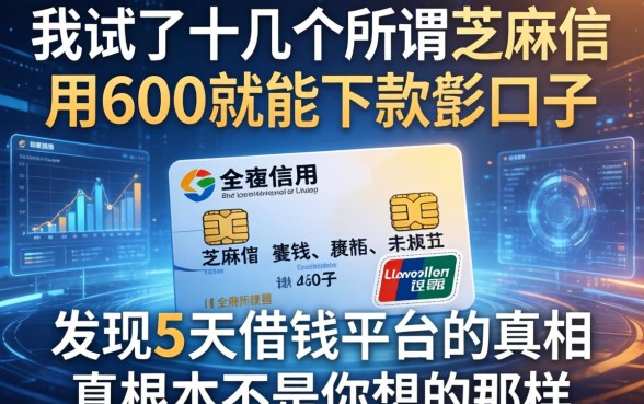 我试了十几个所谓芝麻信用600就能下款的口子，发现5天借钱平台的真相根本不是你想的那样