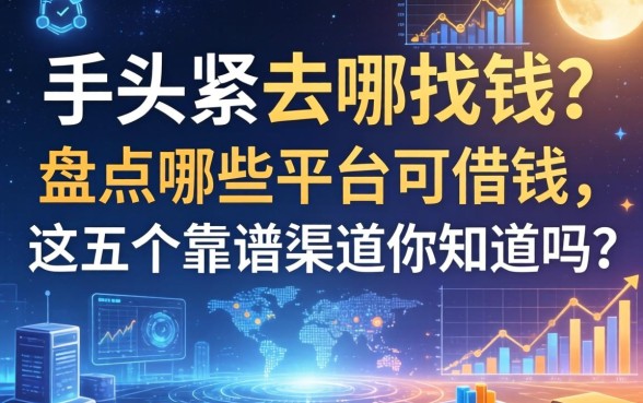 手头紧去哪找钱？盘点哪些平台可借钱，这五个靠谱渠道你知道吗？