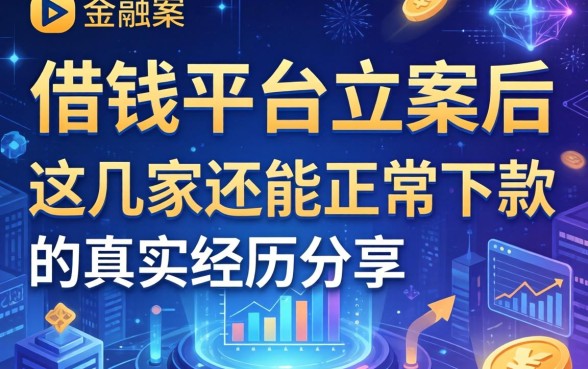 借钱平台立案后，这几家还能正常下款的真实经历分享
