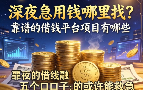 深夜急用钱哪里找？靠谱的借钱平台项目有哪些？这五个口子或许能救急