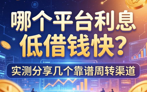 哪个平台利息低借钱快？实测分享几个靠谱周转渠道