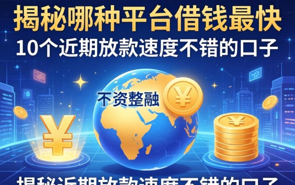 揭秘哪种平台借钱最快，整理了10个近期放款速度不错的口子