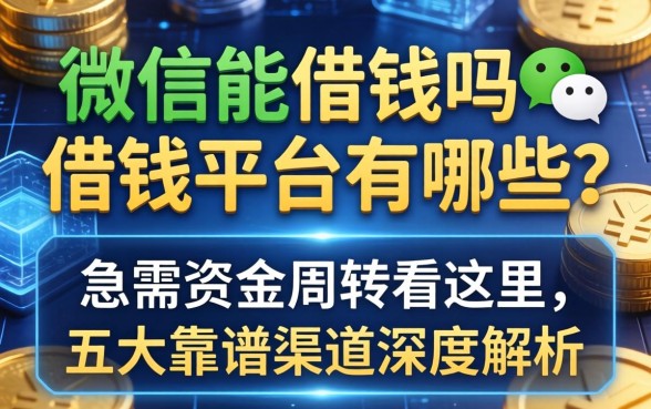 微信能借钱吗借钱平台有哪些？急需资金周转看这里，五大靠谱渠道深度解析