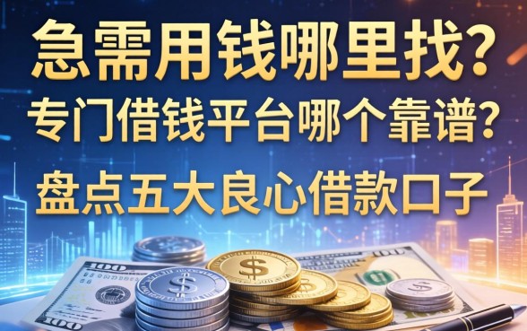 急需用钱哪里找？专门借钱的平台哪个靠谱？盘点五大良心借款口子