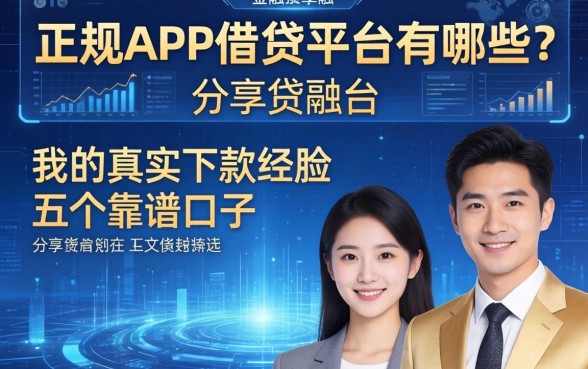 正规app借钱平台有哪些？分享我的真实下款经历与五个靠谱口子
