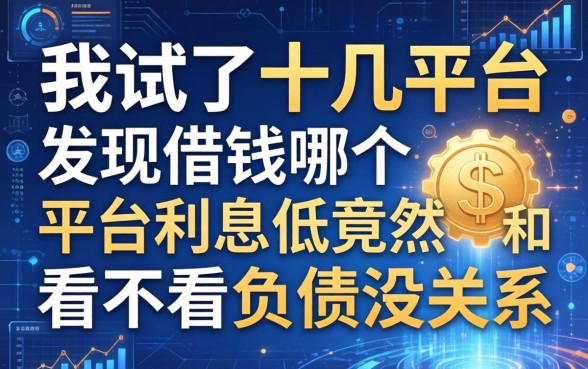 我试了十几个平台，发现借钱哪个平台利息低竟然和看不看负债没关系