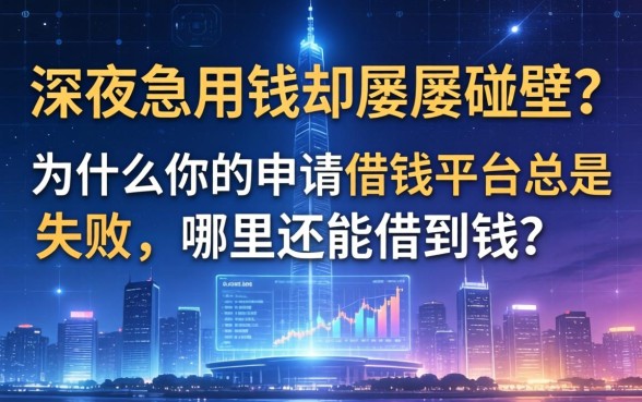 深夜急用钱却屡屡碰壁？为什么你的申请借钱平台总是失败，哪里还能借到钱？