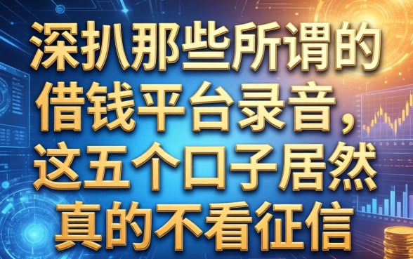 深扒那些所谓的借钱平台录音，这五个口子居然真的不看征信