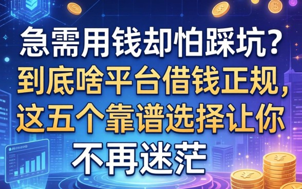 急需用钱却怕踩坑？到底啥平台借钱正规，这五个靠谱选择让你不再迷茫